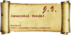 Janecskai Vendel névjegykártya